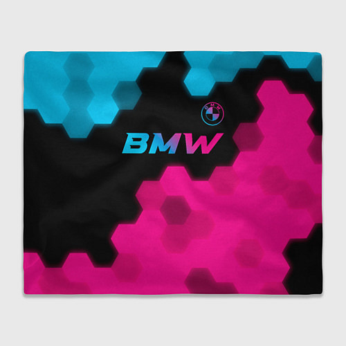 Плед BMW - neon gradient: символ сверху / 3D-Велсофт – фото 1