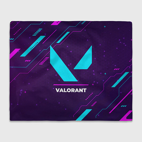 Плед Символ Valorant в неоновых цветах на темном фоне / 3D-Велсофт – фото 1