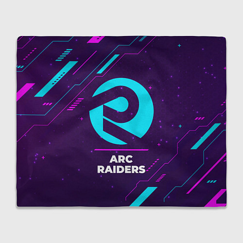 Плед Символ ARC Raiders в неоновых цветах на темном фон / 3D-Велсофт – фото 1