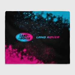 Плед флисовый Land Rover - neon gradient: надпись и символ, цвет: 3D-велсофт