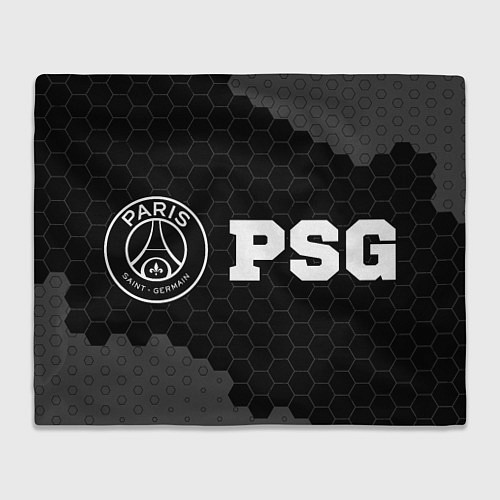 Плед PSG sport на темном фоне: надпись и символ / 3D-Велсофт – фото 1