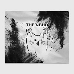 Плед The Neighbourhood рок кот на светлом фоне