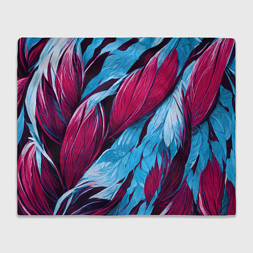 Плед Яркие экзотические перья / 3D-Велсофт – фото 1