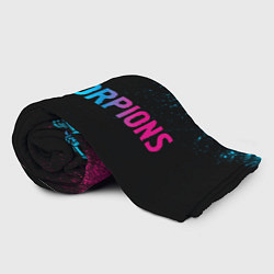 Плед флисовый Scorpions - neon gradient: надпись и символ, цвет: 3D-велсофт — фото 2