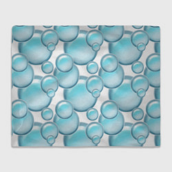 Плед флисовый Стеклянные голубые шарики марблс, цвет: 3D-велсофт