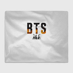 Плед флисовый BTS Team Art, цвет: 3D-велсофт