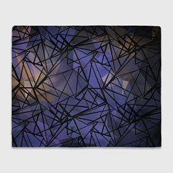 Плед флисовый Blue with black stripes pattern, цвет: 3D-велсофт