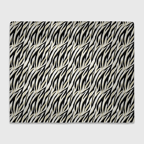 Плед Тигровый полосатый узор-черные, бежевые полосы на / 3D-Велсофт – фото 1