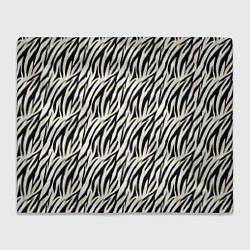 Плед флисовый Тигровый полосатый узор-черные, бежевые полосы на, цвет: 3D-велсофт