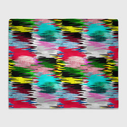 Плед флисовый Абстрактный многоцветный неоновый узор, цвет: 3D-велсофт