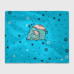 Плед флисовый Спящий слон с подушкой, цвет: 3D-велсофт