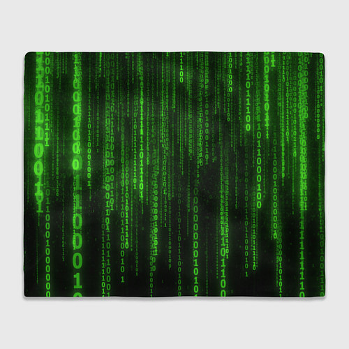 Плед Двоичный код зеленый / 3D-Велсофт – фото 1