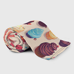 Плед флисовый Капкейки на разный вкус, цвет: 3D-велсофт — фото 2