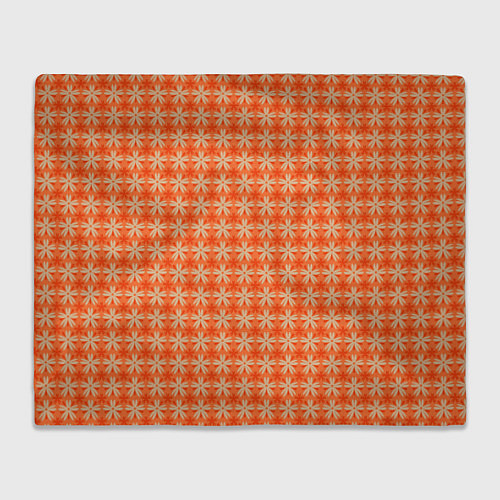 Плед Цветочки на оранжевом фоне / 3D-Велсофт – фото 1