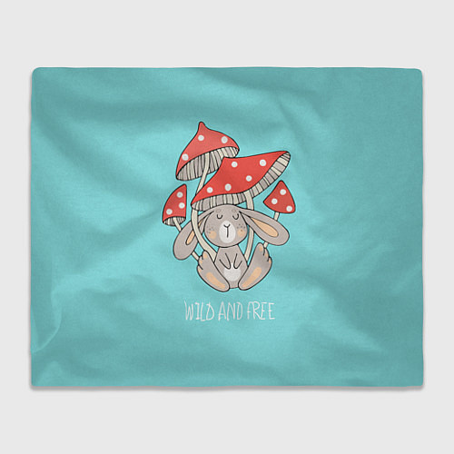 Плед Зайчик и грибочки / 3D-Велсофт – фото 1