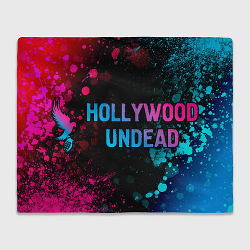 Плед Hollywood Undead - neon gradient: надпись и символ / 3D-Велсофт – фото 1
