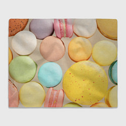 Плед флисовый Разноцветные пирожные Макарон, цвет: 3D-велсофт