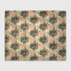 Плед флисовый Пальмы и гепард узор, цвет: 3D-велсофт
