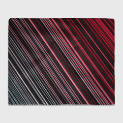 Плед флисовый Абстрактные неоновые линии и полосы, цвет: 3D-велсофт