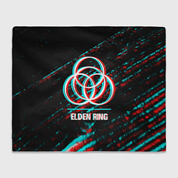 Плед флисовый Elden Ring в стиле glitch и баги графики на темном, цвет: 3D-велсофт