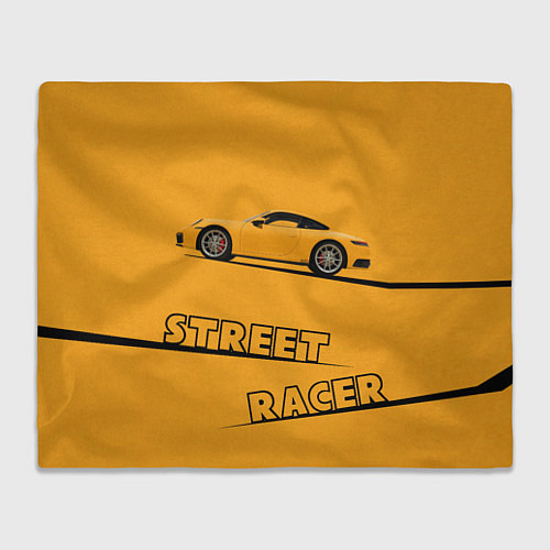 Плед Желтая машинка street racer / 3D-Велсофт – фото 1