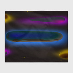 Плед флисовый Космос неон планета земля, цвет: 3D-велсофт