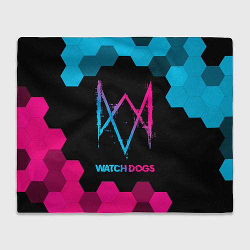 Плед Watch Dogs - neon gradient / 3D-Велсофт – фото 1