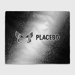 Плед флисовый Placebo glitch на светлом фоне: надпись и символ, цвет: 3D-велсофт