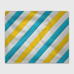 Плед флисовый Желтые и синие полосы, цвет: 3D-велсофт