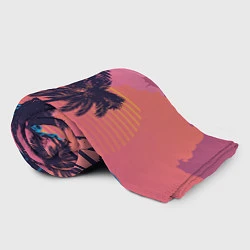 Плед флисовый Человек отдыхает в гамаке под пальмами, цвет: 3D-велсофт — фото 2