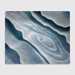 Плед флисовый Сине-белые разводы краски, цвет: 3D-велсофт