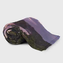 Плед флисовый Пейзаж вечерней реки и леса, цвет: 3D-велсофт — фото 2