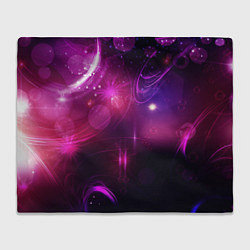 Плед флисовый Фиолетовые неоновые блики, цвет: 3D-велсофт