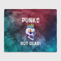 Плед Панки не умерли - череп с ирокезом