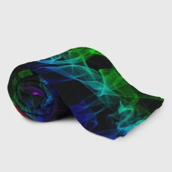 Плед флисовый Разноцветный неоновый дым, цвет: 3D-велсофт — фото 2