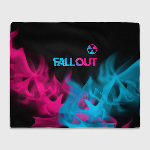 Плед Fallout - neon gradient: символ сверху / 3D-Велсофт – фото 1