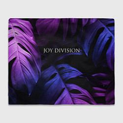 Плед флисовый Joy Division neon monstera, цвет: 3D-велсофт