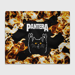 Плед Pantera рок кот и огонь