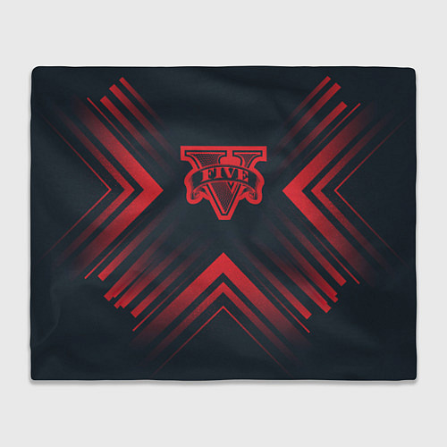 Плед Красный символ GTA на темном фоне со стрелками / 3D-Велсофт – фото 1