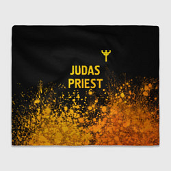 Плед флисовый Judas Priest - gold gradient: символ сверху, цвет: 3D-велсофт