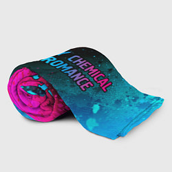 Плед флисовый My Chemical Romance - neon gradient: надпись и сим, цвет: 3D-велсофт — фото 2