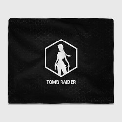 Плед флисовый Tomb Raider glitch на темном фоне, цвет: 3D-велсофт