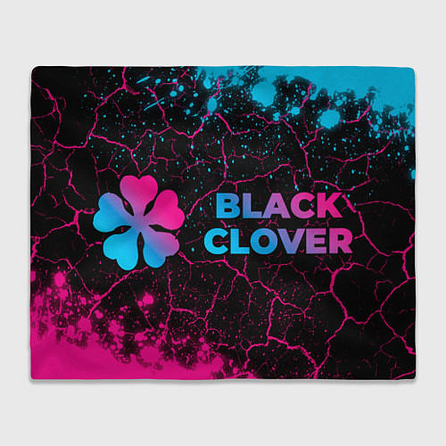 Плед Black Clover - neon gradient: надпись и символ / 3D-Велсофт – фото 1