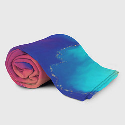 Плед флисовый Нарядный красно-синий градиент с блестками, цвет: 3D-велсофт — фото 2
