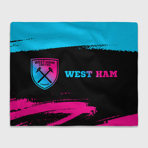 Плед West Ham - neon gradient: надпись и символ / 3D-Велсофт – фото 1