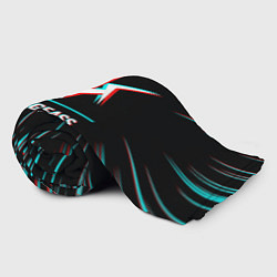 Плед флисовый Символ Code Geass в стиле glitch на темном фоне, цвет: 3D-велсофт — фото 2