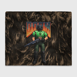 Плед флисовый DOS DOOM - Doomguy, цвет: 3D-велсофт
