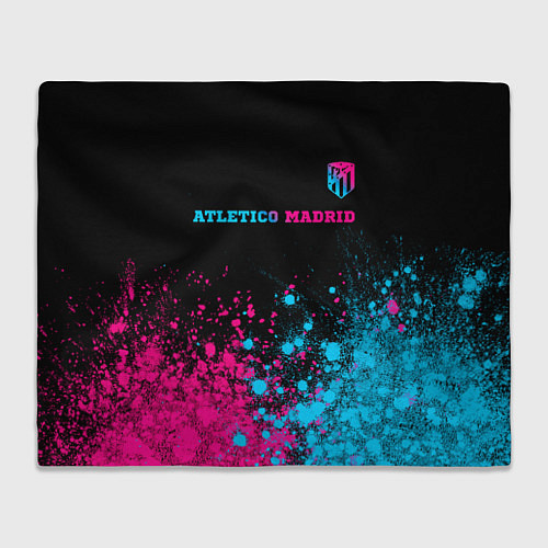 Плед Atletico Madrid - neon gradient: символ сверху / 3D-Велсофт – фото 1