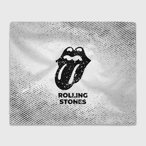 Плед Rolling Stones с потертостями на светлом фоне / 3D-Велсофт – фото 1