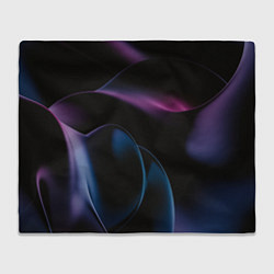 Плед флисовый Абстрактные фиолетовые волны, цвет: 3D-велсофт
